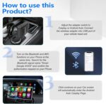 Android Auto Wireless Adapter/Wireless CarPlay Adapter 2 in 1 Plug & Play Car Dongle Converts Wired to Wireless Carplay Fit for OEM Wired Carplay,5.8Ghz WiFi Fast Auto Connect & Online Update - Image 5