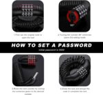 Motorcycle Helmet Cable Lock, Retractable Anti-Theft Helmet Lock with 4-Digital Combination Password, Security Cable Lock for Motorcycle Helmets Luggage Backpacks Strollers - Image 6
