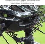 Motorcycle Helmet Cable Lock, Retractable Anti-Theft Helmet Lock with 4-Digital Combination Password, Security Cable Lock for Motorcycle Helmets Luggage Backpacks Strollers - Image 7