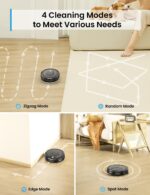 W7 Robot Vacuum and Mop Combo, 2 in 1 Mopping Robotic Vacuum Cleaner with Watertank and Dustbin, Self-Charging, Slim, Max 120mins Runtime for Hard Floor, Carpet Cleaning - Image 6