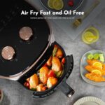 Small Air Fryer 3.6QT, Dials Control Temp & Time, Auto Shut-Off, Personal Round Air Fryers for Kitchen Countertop, Dorm, Apartment, Fast Cooking for Frozen food, Potato, Fish, Classic Black - Image 9
