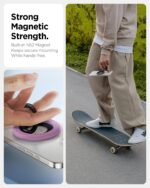 Spigen Nano Pop Magnetic Phone Grip Adjustable Holder Ring Kickstand Designed for MagSafe Compatible with iPhone 16/15/14/13/12 Series & MagSafe-Cases - Grape Purple - Image 4