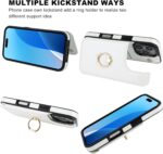 ONETOP for iPhone 16 Pro Wallet Case with Card Holder, 360° Rotation Ring Kickstand RFID Blocking PU Leather Double Magnetic Clasp Shockproof Cover for Women and Girls 6.3 Inch (White) - Image 4
