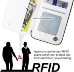 ONETOP for iPhone 16 Pro Wallet Case with Card Holder, 360° Rotation Ring Kickstand RFID Blocking PU Leather Double Magnetic Clasp Shockproof Cover for Women and Girls 6.3 Inch (White) - Image 6