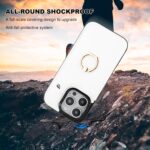 ONETOP for iPhone 16 Pro Wallet Case with Card Holder, 360° Rotation Ring Kickstand RFID Blocking PU Leather Double Magnetic Clasp Shockproof Cover for Women and Girls 6.3 Inch (White) - Image 7
