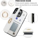 ONETOP for iPhone 16 Pro Wallet Case with Card Holder, 360° Rotation Ring Kickstand RFID Blocking PU Leather Double Magnetic Clasp Shockproof Cover for Women and Girls 6.3 Inch (White) - Image 8