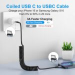2 Pack 3ft Coiled USB C to C Charging Cable for iPhone 15, MacBook Pro 2020, iPad Pro 2020, iPad Air 4, Galaxy S23 - Image 3