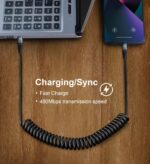 2 Pack 3ft Coiled USB C to C Charging Cable for iPhone 15, MacBook Pro 2020, iPad Pro 2020, iPad Air 4, Galaxy S23 - Image 6