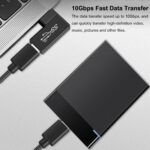 90 Degree USB to USB C Adapter (4 Pack), Vertical Up and Down Angle, Horizontal Left and Right Angle USB A Male to Type C Female Extender Connector - Image 4