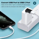 90 Degree USB to USB C Adapter (4 Pack), Vertical Up and Down Angle, Horizontal Left and Right Angle USB A Male to Type C Female Extender Connector - Image 5