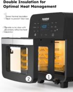 Nuwave Brio Air Fryer Oven, 15.5Qt X-Large Family Size, SS Rotisserie Basket &-Skewer Kit, Powerful 1800W, 50F-425F Temp Controls, Integrated Smart Thermometer - Image 4