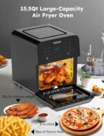 Nuwave Brio Air Fryer Oven, 15.5Qt X-Large Family Size, SS Rotisserie Basket &-Skewer Kit, Powerful 1800W, 50F-425F Temp Controls, Integrated Smart Thermometer - Image 5