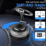 Upgraded 360° Adjustable Magnetic Car Phone Holder, for Magsafe Compatible for All iPhones & Smartphones Super Suction Cup for Dashboard/Gym/Mirror Universal Fit for All Vehicles - Image 4