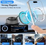 Upgraded 360° Adjustable Magnetic Car Phone Holder, for Magsafe Compatible for All iPhones & Smartphones Super Suction Cup for Dashboard/Gym/Mirror Universal Fit for All Vehicles - Image 5