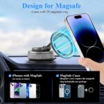Upgraded 360° Adjustable Magnetic Car Phone Holder, for Magsafe Compatible for All iPhones & Smartphones Super Suction Cup for Dashboard/Gym/Mirror Universal Fit for All Vehicles - Image 6