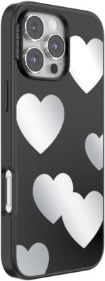 PopSockets iPhone 16 Pro Max Case Compatible with MagSafe, Phone Case for iPhone 16 Pro Max, Wireless Charging Compatible, Case Only, Cute Hearts Reflection - Image 3