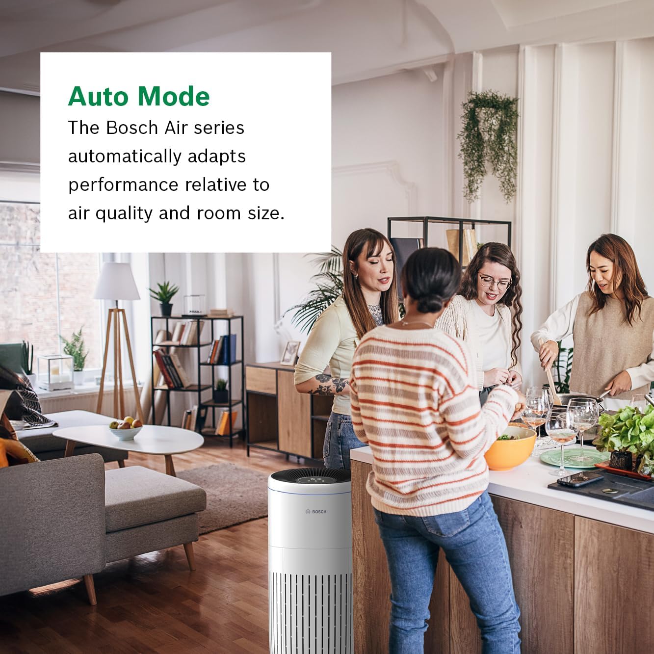 BOSCH Air Purifier for Home, Large Spaces (Covers, 2745-sq ft), 4-in-1 Filter for Pollen, Viruses, Smoke, Dust, Dander, Outdoor Pollution, Odors, HEPA, ENERGY STAR, Air 6000, White - Image 8
