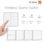 ZigBee Wireless Remote Control Smart Switch Wall Panel Transmitter,Requires MoesGo zigbee Hub,Smart Life/Tuya APP Remote Control, Wireless Button for Smart Home Devices and Scenes White - Image 3