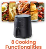 Air Fryer – 8 Preset Functions, Tempered Glass Control Panel, 3.5 Quart Compact Airfryer for Home and Kitchen, Quiet, Small, Non-Toxic, Black - Image 4