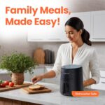 Air Fryer – 8 Preset Functions, Tempered Glass Control Panel, 3.5 Quart Compact Airfryer for Home and Kitchen, Quiet, Small, Non-Toxic, Black - Image 5