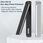 Cell Phone Kickstand,Vertical and Horizontal Aluminum Phone Stand for Desk,Adjustable Phone Holder Stand for Desk Compatible with iPhone 14/13/12/11Samsung Huawei All Smartphones-Black - Image 3
