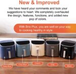 Nuwave 8QT Brio Air Fryer Plus Black, Digital LED Touch Screen with Cool White Display, 50°F~400°F in Precise 5°, 3 Wattage Alternatives, 5 Cook Functions, 50 Memory, PFAS Free, New & Improved - Image 3