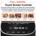 Nuwave 8QT Brio Air Fryer Plus Black, Digital LED Touch Screen with Cool White Display, 50°F~400°F in Precise 5°, 3 Wattage Alternatives, 5 Cook Functions, 50 Memory, PFAS Free, New & Improved - Image 4
