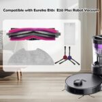 18 Pack E10s Accessories Kit Replacement Compatible with Eureka E10S / E20 Plus Robot Vacuum Cleaner, 1 Main Roller Brushes, 8 Side Brushes, 4 Hepa Filters, 4 Mop Pads,1 Cleaning Brush - Image 3