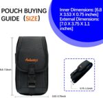Nylon Cell Phone Pouch Belt Holster Compatible with iPhone 16 Plus/Pro Max/15 Plus, Galaxy S24/S25 Ultra Durable Canvas Phone Holder with Belt Loop for Phones with Otterbox Case (Large) - Image 3