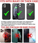 Nylon Cell Phone Pouch Belt Holster Compatible with iPhone 16 Plus/Pro Max/15 Plus, Galaxy S24/S25 Ultra Durable Canvas Phone Holder with Belt Loop for Phones with Otterbox Case (Large) - Image 5