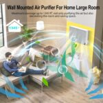 Air Purifiers for Home Dust Pollen Pets Hair Smoke in Bedroom, Wall-Mounted HEPA Air Purifier for Home Large room Covers Up to 1345 sq.ft, Sleep Mode, Auto Mode, WiFi/Remote Control, Timer - Image 4