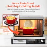 COSORI 11-in-1 Ceramic Air Fryer Toaster Oven Combo, Flat-Sealed Heating Elements for Easy Cleanup, Innovative Burner Function, 5 Accessories & Recipes, 26QT, Silver, Stainless Steel - Image 4