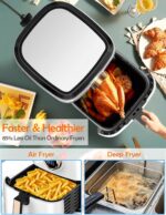 Air Fryer, ALLCOOL Airfryer Oven 8QT Large Air Fryer 1700W 8-in-1 with Touch Screen Air Fryers Dishwasher Safe Nonstick Tray Freidora de Aire 32 Recipes BPA & PFOA Free White Air Fryer - Image 3