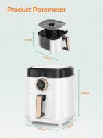 Air Fryer, ALLCOOL Airfryer Oven 8QT Large Air Fryer 1700W 8-in-1 with Touch Screen Air Fryers Dishwasher Safe Nonstick Tray Freidora de Aire 32 Recipes BPA & PFOA Free White Air Fryer - Image 6