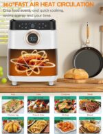 Air Fryer, ALLCOOL Airfryer Oven 8QT Large Air Fryer 1700W 8-in-1 with Touch Screen Air Fryers Dishwasher Safe Nonstick Tray Freidora de Aire 32 Recipes BPA & PFOA Free White Air Fryer - Image 8