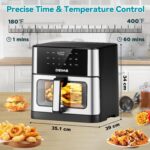 DEIME Air Fryer 10.2 QT Oilless 1700W Large Capacity Oven Air Fryers Healthy Cooker with 10 Preset, Large AirFryer for Families Visual Cooking Window, Non-Stick Basket, Included Recipe - Image 4