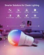 Matter Smart Light Bulbs, Color Changing Light Bulb, hub Required, A19 60W,2.4Ghz WiFi only,Compatible with Alexa Google Assistant, Apple Home,16 Million Colors RGBCW 800 Lumens,2 Packs - Image 3