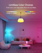 Matter Smart Light Bulbs, Color Changing Light Bulb, hub Required, A19 60W,2.4Ghz WiFi only,Compatible with Alexa Google Assistant, Apple Home,16 Million Colors RGBCW 800 Lumens,2 Packs - Image 5