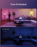 Matter Smart Light Bulbs, Color Changing Light Bulb, hub Required, A19 60W,2.4Ghz WiFi only,Compatible with Alexa Google Assistant, Apple Home,16 Million Colors RGBCW 800 Lumens,2 Packs - Image 9