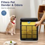 2 Pack Vital 100S Pet Care Replacement Filter for LEVOIT Vital 100S and Vital 100S-P Air Purifier, 3-In-1 Filter, Efficiency Activated Carbon for Pets, Dust, Pollen, Vital 100S-RF-PA, Yellow - Image 5