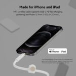 Belkin BoostCharge Pro Flex Braided USB Type C to Lightning Cable (2M/6.6ft), MFi Certified 20W Fast Charging PD Power Delivery for iPhone 14, iPhone 13, 12, 11, Pro, Max, Mini, SE, iPad - White - Image 4