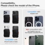 Spigen Lock Fit (MagFit) Magnetic Wallet Hardshell Heavy Duty Hard Case Card Holder up to 6 Cards Designed for MagSafe Compatible with iPhone 16/15/14/13/12 - Black - Image 3