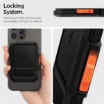 Spigen Lock Fit (MagFit) Magnetic Wallet Hardshell Heavy Duty Hard Case Card Holder up to 6 Cards Designed for MagSafe Compatible with iPhone 16/15/14/13/12 - Black - Image 4