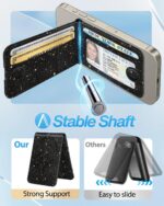 Shorogyt Compatible with Magsafe Wallet for Magnetic Card Holder for Women - Cute Phone Wallet for iPhone 16/15/14/13/12 Series,RFID Blocking Stand Printed Leather Fit 5 Cards,Sun and Moon - Image 5