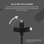 Belkin BoostCharge Pro Flex Braided USB Type A to Lightning Cable (1M/3.3FT), MFi Certified Charging Cable for iPhone 13, 12, 11, Pro, Max, Mini, SE, iPad and More, 2-Pack, Black - Image 6