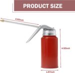 2 PCS Oil Can Pump Oiler, Manual Pump Oiler With Nozzle, Multipurpose 200ml Gun Oil Spray Can, Universal Car Accessories Oil Squirt Can Fit Most Vehicles Motorcycles (Red) - Image 3