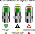 8PCS Tire Pressure Caps,Visual Tire Caps with Pressure Gauge & 3 Color Provides Real-Time Monitoring,Universal Car Valve Stem Cap Automotive Accessories for Most Vehicles - Image 6