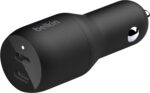 Belkin USB-C PD Car Charger 36W (Dual 18W USB-C Power Delivery Car Charger & USB-C to USB-C Cable, USB Type-C Cable (3.3ft/1m, Black - Image 3