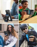 For Magsafe Wallet Stand, Strongest Magnetic Wallet for iPhone 16/15/14/13/12 Series, ID Window, 4 Card Slots, Fit 9 Cards, Vegan Leather, RFID Blocking, Black Carbon Fiber - Image 5