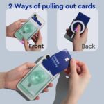 Multi Functional Magnetic Phone Wallet with Expanding Phone Grip Kickstand Compatible with Magsafe Including Adapter Ring Phone Card Holder (SkyBlue) - Image 6